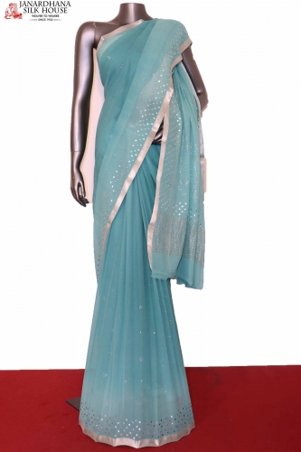 Designer Silk Chiffon Saree